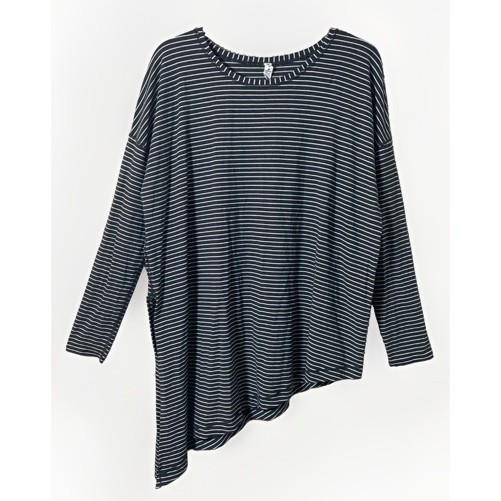Lululemon To The Point Long Sleeve Womens Size 12 Pima Cotton Loose Yoga Stripe